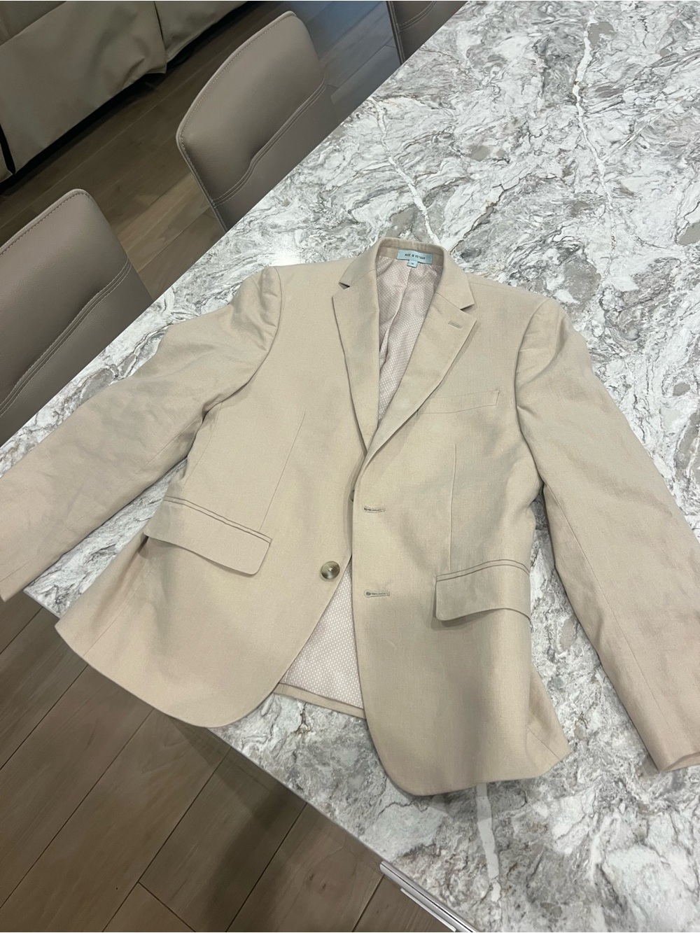 Class Club Beige Kids Blazer - Single-Breasted Sport Coat